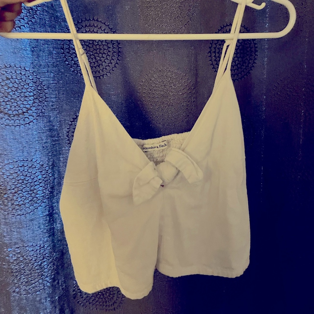 White tie front crop top from Abercrombie